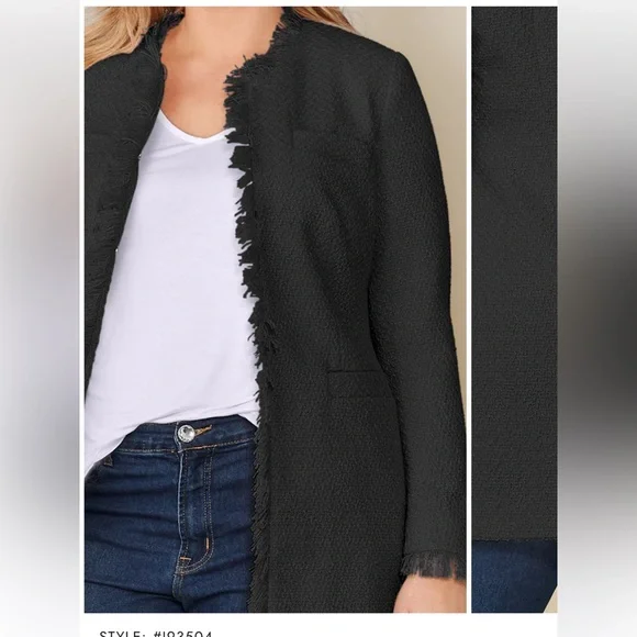 Black Tweed Jacket Size US 4 - Picture 9 of 9